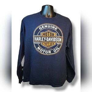 Harley Davidson Genuine Motor Oil Panama City Beach Long Sleeve Mens XL T-Shirt